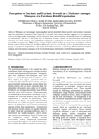 Perceptions of Intrinsic and Extrinsic Rewards as a Motivator amongst Managers at a Furniture Retail Organisation