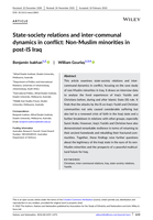 State‐society relations and inter‐communal dynamics in conflict: Non‐Muslim minorities in post‐IS Iraq