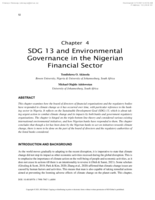 SDG 13 and Environmental Governance in the Nigerian Financial Sector