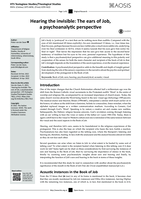 Hearing the invisible: The ears of Job, a psychoanalytic perspective