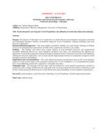 Social enterprises surviving the Covid-19 pandemic: the utilisation of social innovation and technology