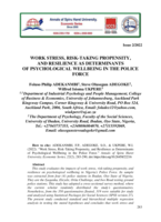 WORK STRESS, RISK-TAKING PROPENSITY, AND RESILIENCE AS DETERMINANTS OF PSYCHOLOGICAL WELLBEING IN THE POLICE FORCE