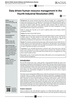 Data driven human resource management in the Fourth Industrial Revolution (4IR)