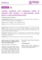 Working conditions and respiratory health of informal food vendorsín Johannesburg, South Africa: a cross-sectional pilot study