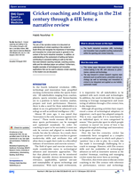 Cricket coaching and batting in the 21st century through a 4IR lens: a narrative review