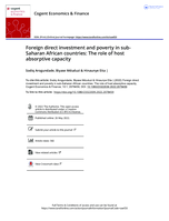 Foreign direct investment and poverty in sub-Saharan African countries: The role of host absorptive capacity