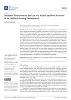 Students' Perception of the Use of a Rubric and Peer Reviews in an Online Learning Environment
