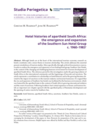 Hotel histories of apartheid South Africa: the emergence and expansion of the Southern Sun Hotel Group c. 1960–1983