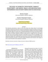 The role of domestic investment, foreign investment and the number of Micro Small and Medium-Sized Enterprises to reduce poverty in Indonesia