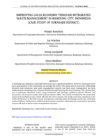 Improving local economy through integrated waste management in Bandung City, Indonesia (Case study of Sukasari district)