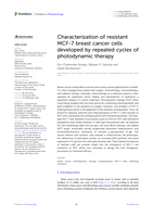 Characterization of resistant MCF-7 breast cancer cells developed by repeated cycles of photodynamic therapy
