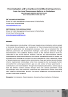 Decentralisation and Central Government Control: Experiences from the Local Government Reform in Zimbabwe