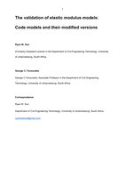 The validation of elastic modulus models: Code models and their modified versions