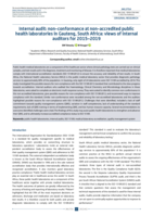 Internal audit: non-conformance at non-accredited public health laboratories in Gauteng, South Africa: views of internal auditors for 2015–2019