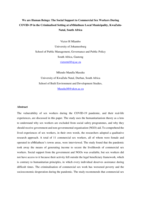 We are human beings: The social support to commercial sex workers during COVID-19 in the criminalised setting at uMhlathuze Local Municipality, KwaZulu-Natal, South Africa