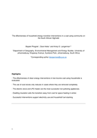The effectiveness of household energy transition interventions in a coal-using community on the South African Highveld