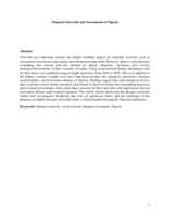 Diaspora Networks and Investments in Nigeria