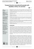 Transport barriers encountered by people with disability in Africa: An overview