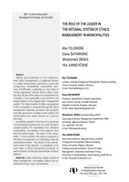 THE ROLE OF THE LEADER IN THE INTEGRAL SYSTEM OF ETHICS MANAGEMENT IN MUNICIPALITIES