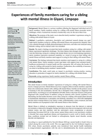 Experiences of family members caring for a sibling with mental illness in Giyani, Limpopo