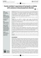 Family members’ experiences of caring for a relative with substance-induced psychosis disorder