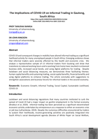 The Implications of COVID-19 on Informal Trading in Gauteng, South Africa