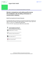 Worker competence and safety performance the mediation role of safety orientation in construction industry