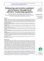 Enhancing universities students' performance through level advisers' leadership qualities