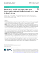 Respiratory health among adolescents living in the highveld air pollution priority area in South Africa 