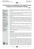 The experiences of sonographers with regard to report writing and communicating their findings