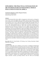 Exploring the practical integration of 4IR technologies in industrial design education in South Africa