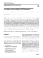 Computational modelling of geochemical speciation of the trace metals in the wastewater treatment process optimization