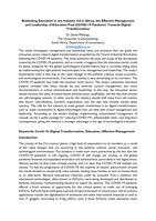Rethinking education in the industry 4.0 in Africa, the effective management and leadership of education post-Covid-19 pandemic towards digital transformation