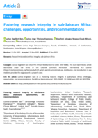 Article Essay Fostering research integrity in sub-Saharan Africa: challenges, opportunities, and recommendations Fostering research integrity in sub-Saharan Africa: challenges, opportunities, and recommendations