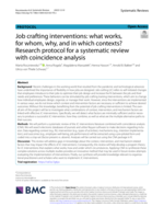 Job crafting interventions: what works, for whom, why, and in which contexts? Research protocol for a systematic review with coincidence analysis