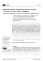 Profitability analysis and input use efficiency of maize cultivation in selected areas of Bangladesh