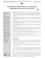 Evaluating the effectiveness of a social grant regulating framework in South Africa