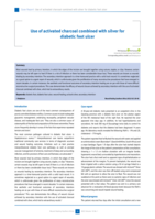 Use of activated charcoal combined with silver for diabetic foot ulcer