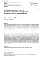 Insecure attachment styles as predictors of posttraumatic growth in a South African student sample