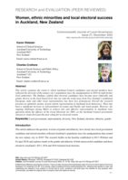 Women, ethnic minorities and local electoral success in Auckland, New Zealand