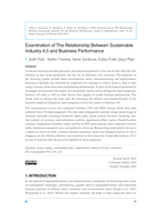 Examination of the relationship between sustainable industry 4.0 and business performance