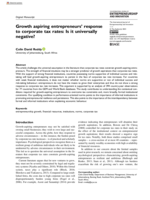 Growth aspiring entrepreneurs’ response to corporate tax rates: Is it universally negative?