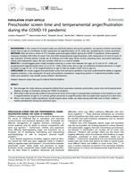 Preschooler screen time and temperamental anger/frustration during the COVID-19 pandemic