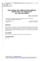 Collapsing the complicated/complex distinction: It’s complexity all the way down