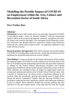 Modelling the possible impact of covid19 on employment within the arts culture and recreation sector of South Africa