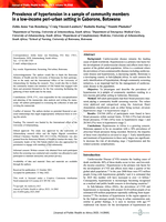 Prevalence of hypertension in a sample of community members in a low-income peri-urban setting in Gaborone, Botswana