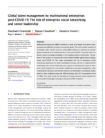 Global talent management by multinational enterprises post-COVID-19: The role of enterprise social networking and senior leadership