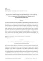 Municipal infrastructure spending capacity in South Africa: A panel smooth transition regression approach