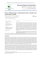 Factors affecting farmers' entrepreneurial action at Etunda Green scheme project, Namibia