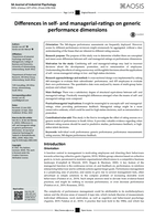 Differences in self- and managerial-ratings on generic performance dimensions